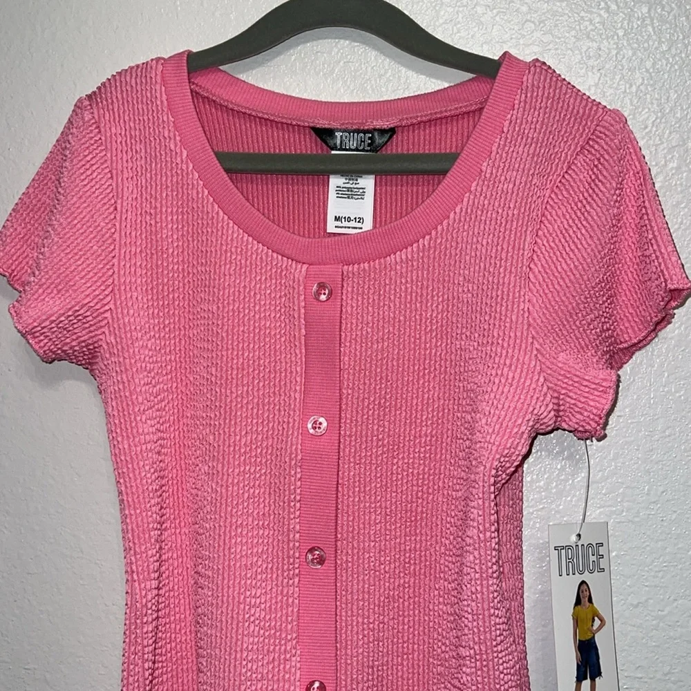 Truce Girls Y2K Button Front Top - Picture 3 of 6